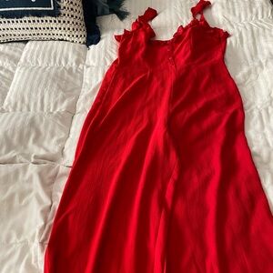 Red jumpsuit cute for the summer